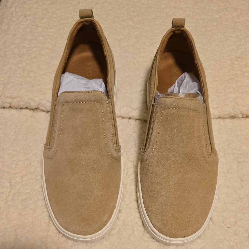 NWOT Vionic Kimmie Cream Rubber Sole Suede Casual Sneaker Size 8.5 - Picture 2 of 10